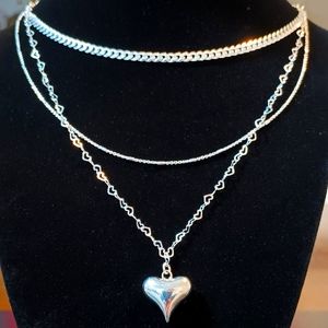 Heart Layered Necklace .925 silver